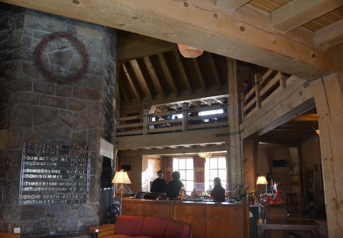 inside the lodge, its main lobby